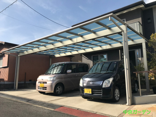 カーポート YKKAP エフルージュグランFIRST 横3台用(ワイド トリプル) F型フラット屋根 79-51 H23柱