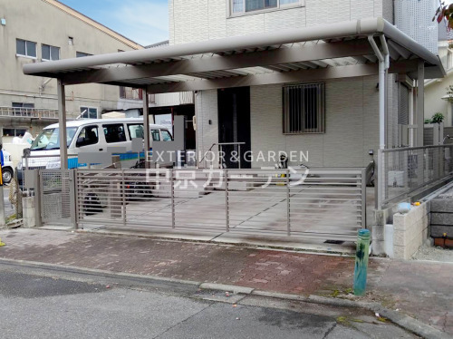 施工例画像：愛知県 名古屋市  LIXILオーバードアS1型2台用 LIXILABYR2型細横桟片開き
