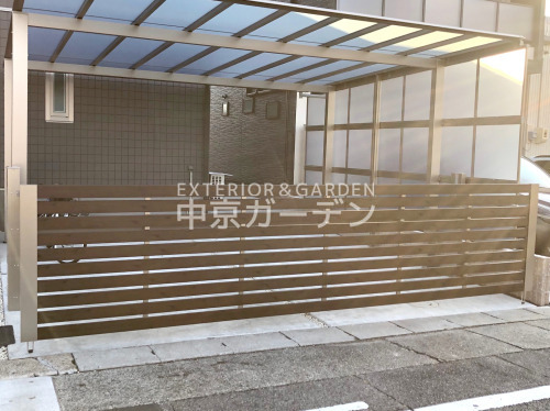 施工例画像：愛知県 名古屋市  三協木製調スカイリード奥行勾配両側支持横2台 三協木製調ラビーネM3N型2台用